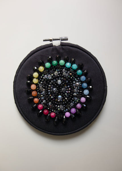 Hand Embroidered Hoop - Gem Stones