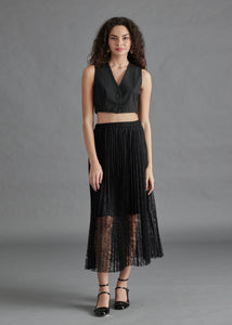 Keira Pleated Lace Skirt