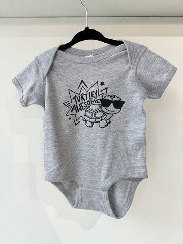 "TURTLEY AWESOME" BABY ONESIE