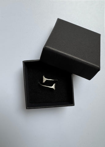 Sterling Silver Whale Tail Adjustable Ring
