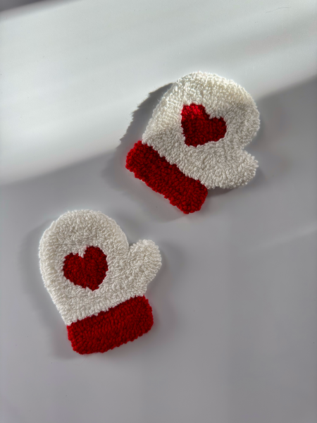 Handmade Punch Needle Mug Rug - Holiday Collection