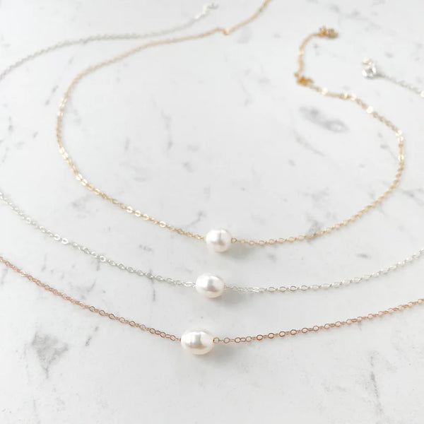 SINGLE PEARL DAINTY NECKLACE