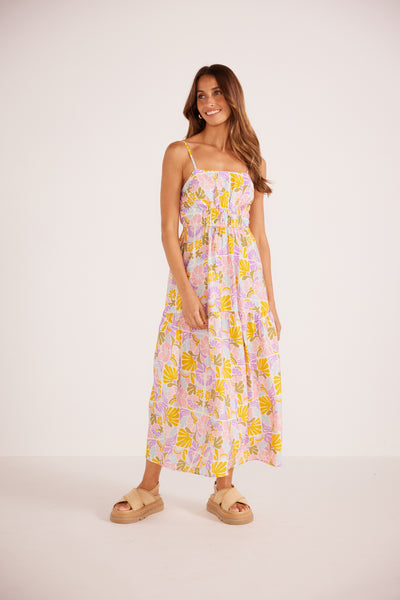 SOLEIL STRAPPY MIDI DRESS