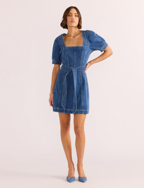 Ellis Denim Panel Mini Dress