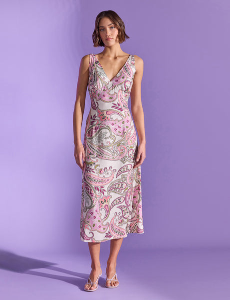 Cadence Bias Slip Midi Dress