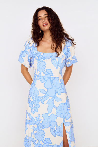 Alessia Puff Sleeve Midi Dress
