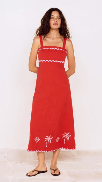 Amaya Embroidery Detail Midi Dress