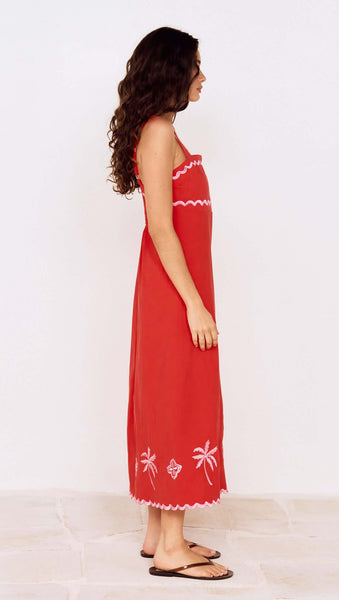 Amaya Embroidery Detail Midi Dress