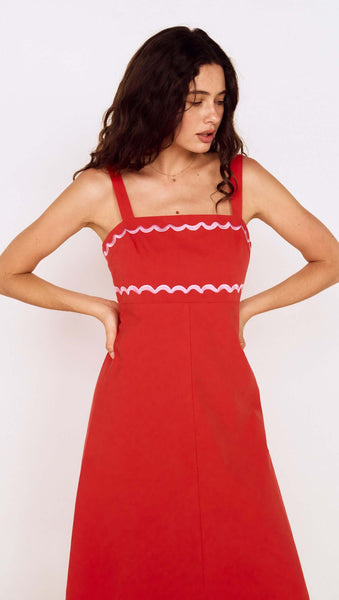 Amaya Embroidery Detail Midi Dress