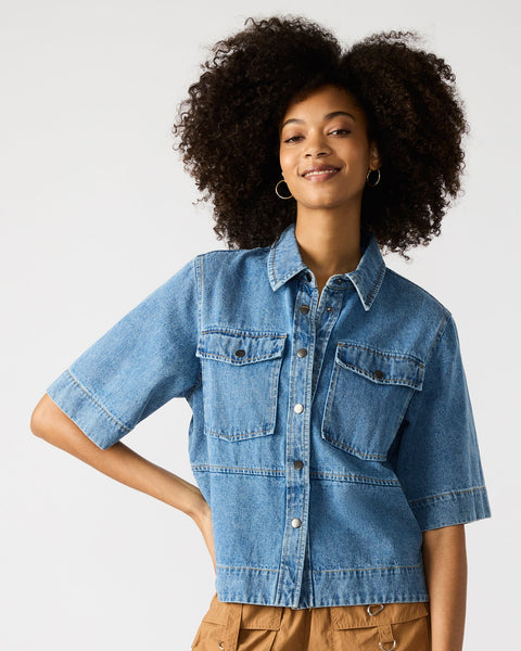 Eliana Denim Top Blue