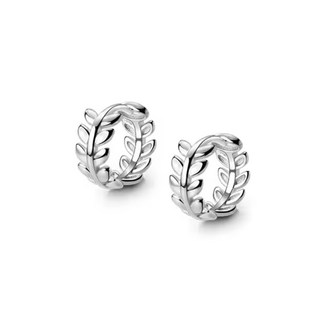 Leaf Round Hoop Earrings