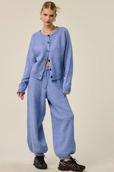 Knit Cardigan and Balloon Leg Pants Set