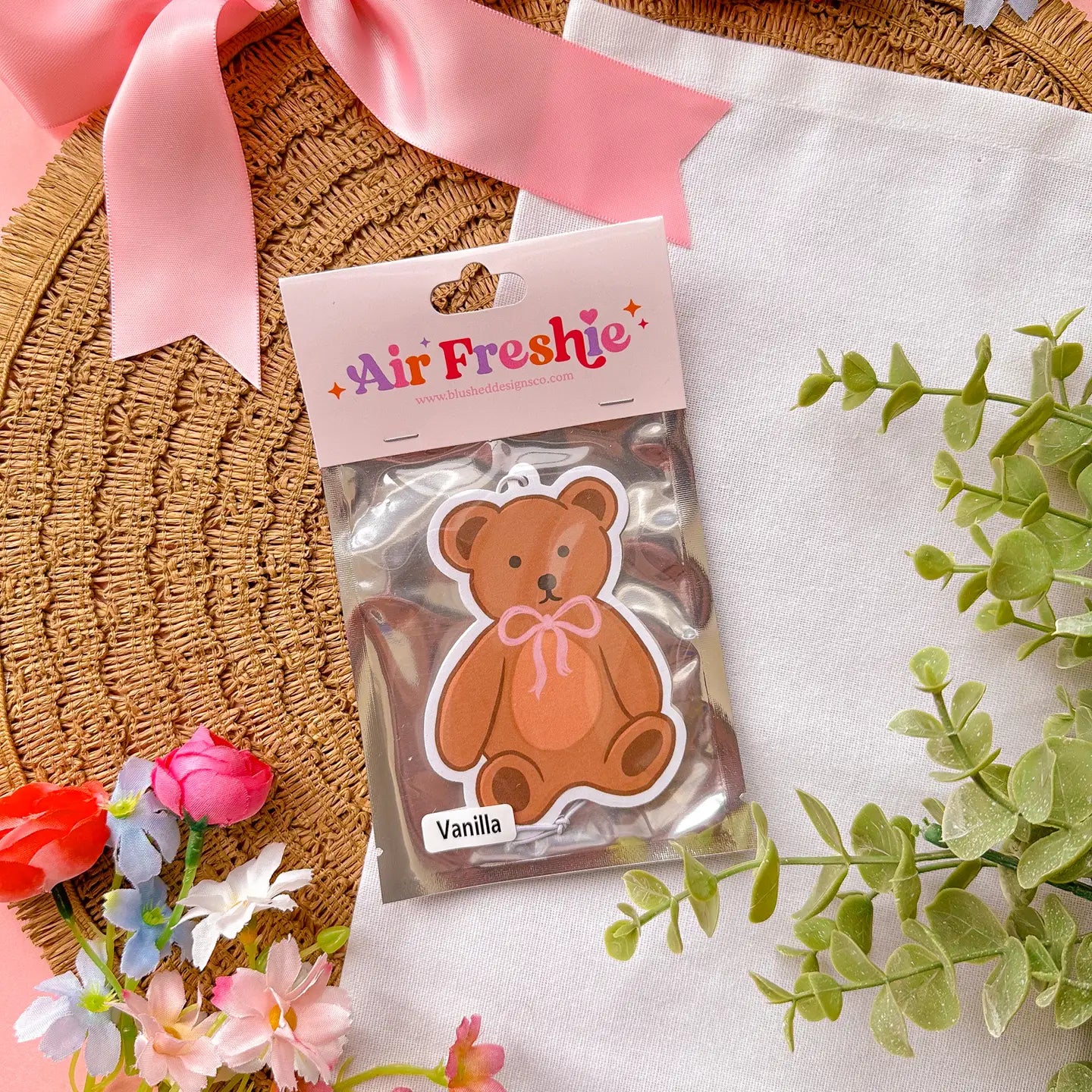 Bow Teddy Bear Air Freshener (Vanilla Scent)