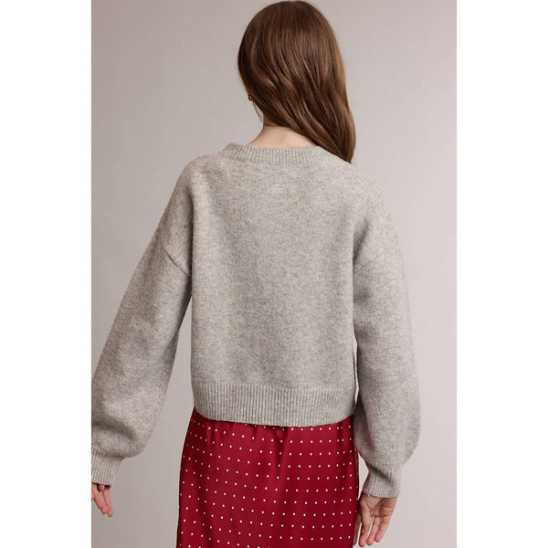 Bow Christmas Tree Embroidered Sweater