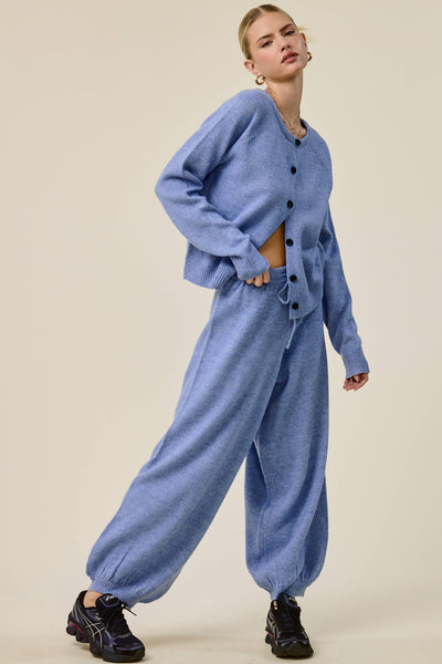 Knit Cardigan and Balloon Leg Pants Set