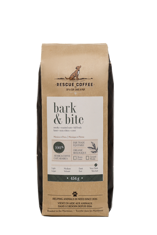 Bark & Bite | Very Dark Roast | 1lb Bag | Organic Coffee: Whole bean