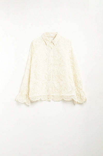 Romantic Beige Lace Shirt