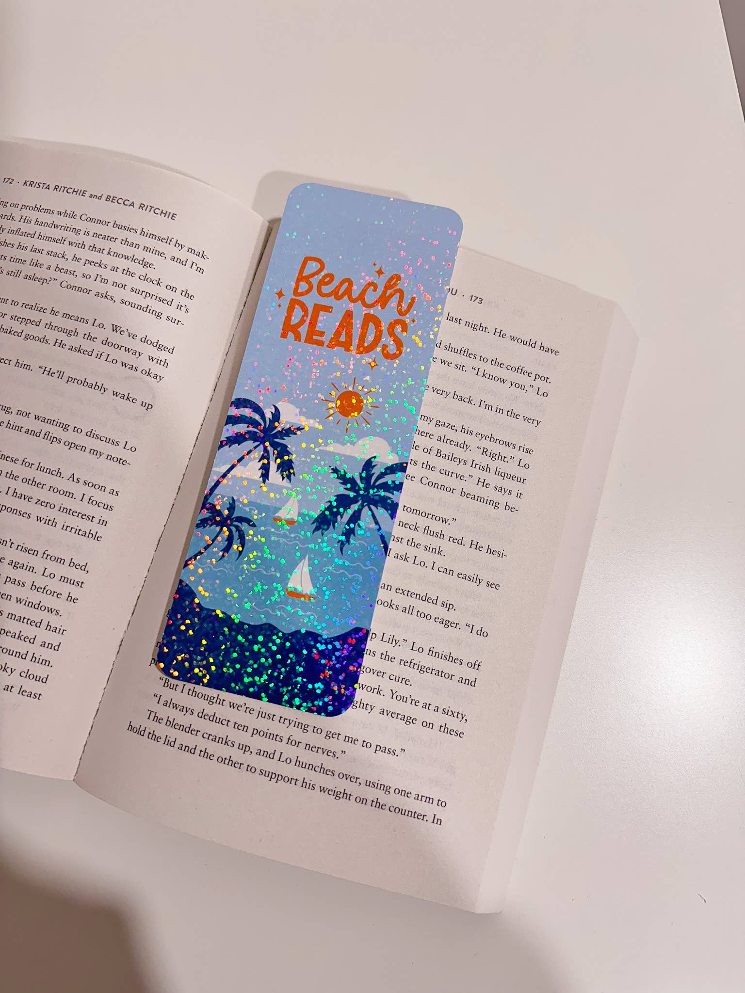 Beach Reads Glitter Bookmark