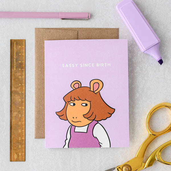 Sassy Since Birth - Retro 90's Birthday Card