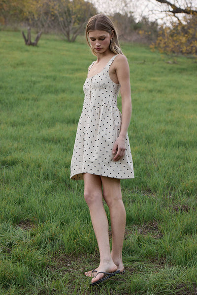 Polka Dot Button-Down Mini Dress