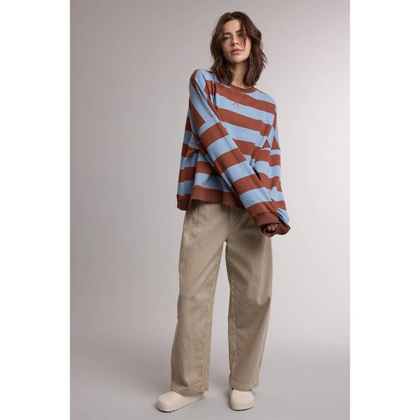Stripe Crew Neck Sweatshirt
