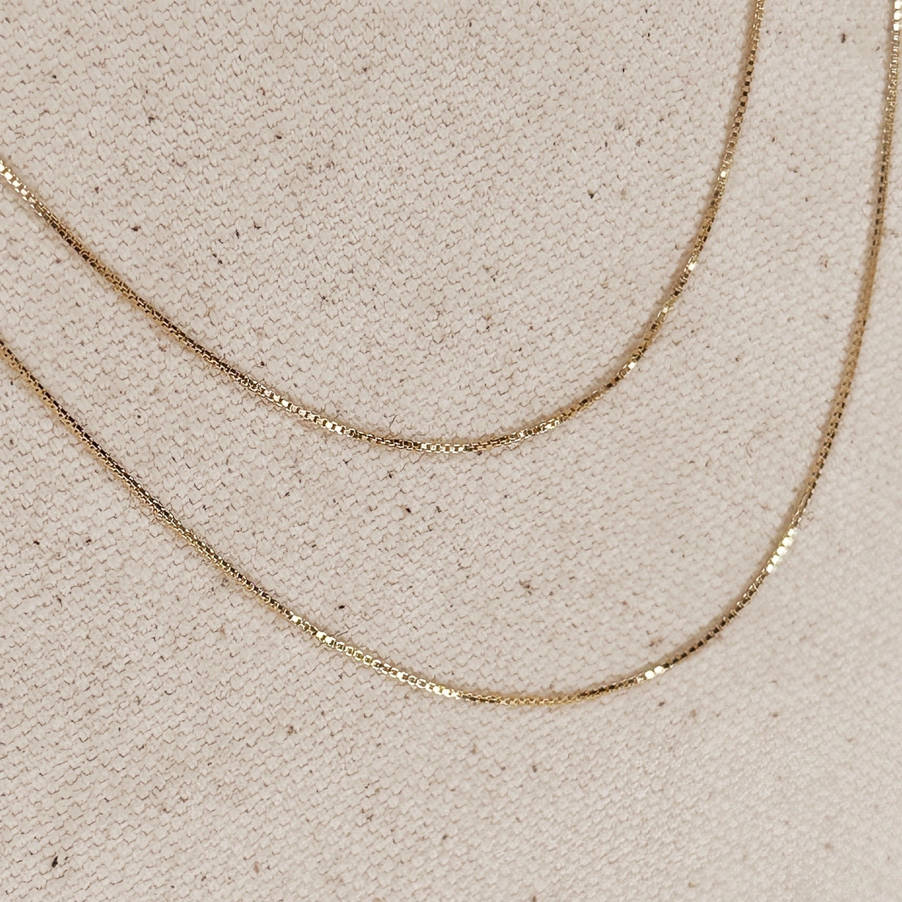 18k Gold Filled Thin Box Chain