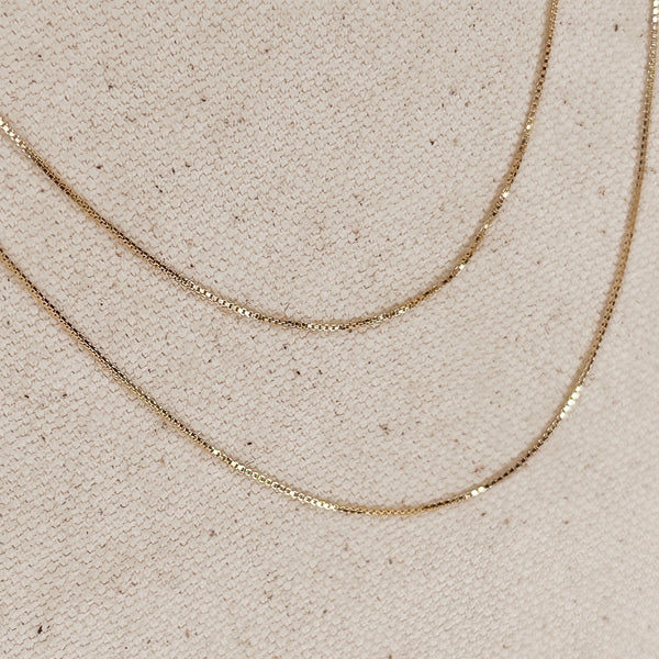 18k Gold Filled Thin Box Chain