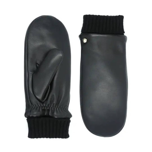 Club Rochelier Ladies Leather Mitten With Knitted Cuff