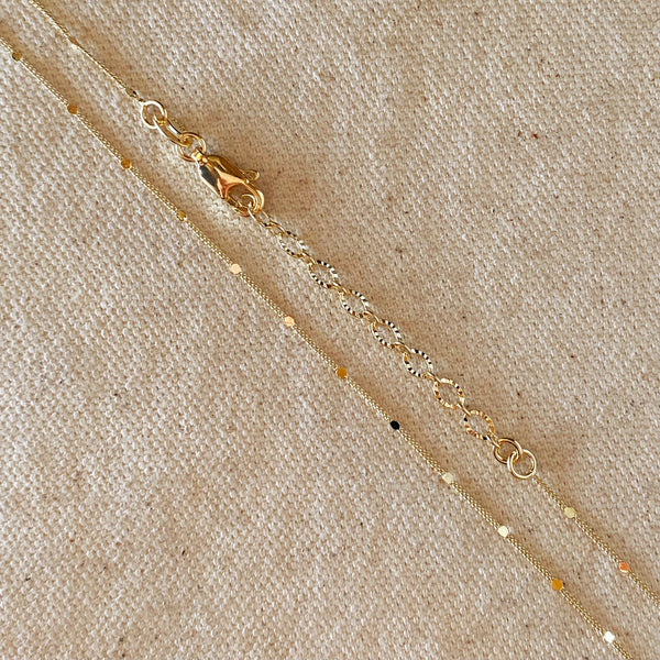 18K GOLD FILLED 1MM CURB CHAIN W/ PRESSED DETAILS