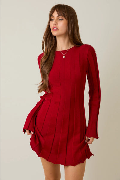 Flare Ribbed Swearer Dress