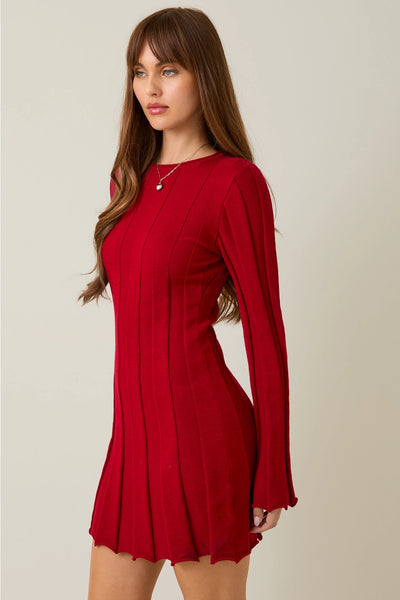 Flare Ribbed Swearer Dress