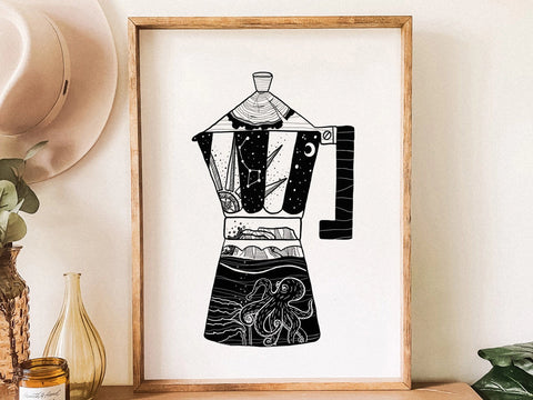 Moka Pot Cofee Print