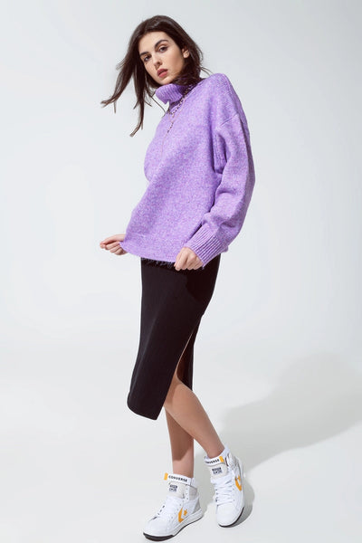Purple Turtleneck Sweater