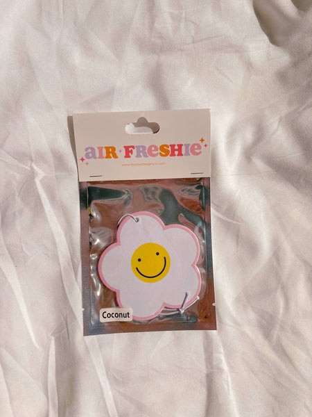 Pink Daisy Car Air Freshener (Coconut Scent)