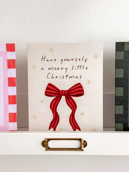 Merry Little Christmas Bow Christmas Card