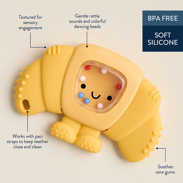 Sweetie Shake Plus™ - Teething + Rattle Toy (Croissant)