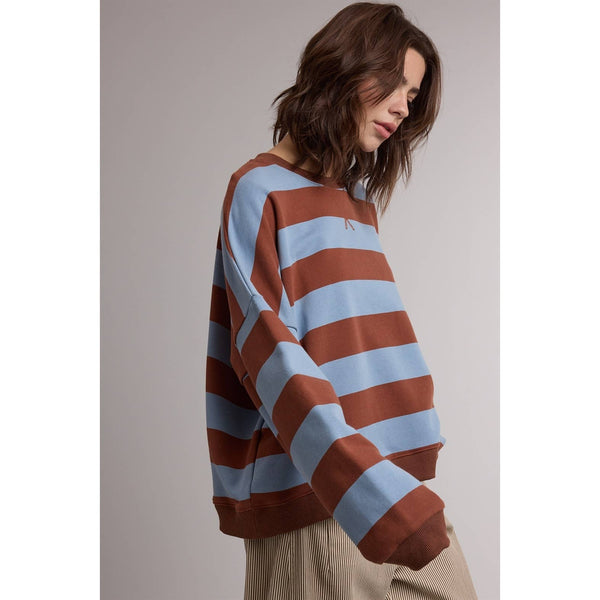 Stripe Crew Neck Sweatshirt