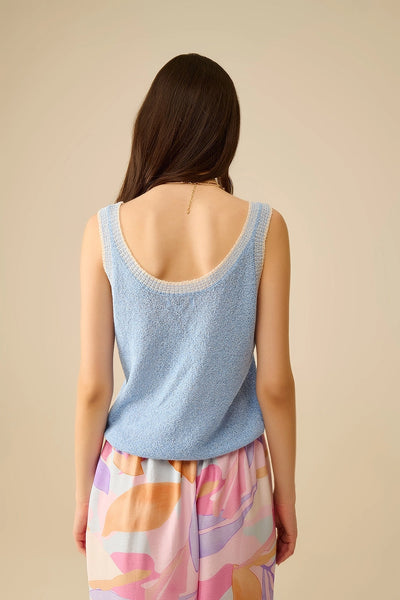 Light Blue Knit Tank Top