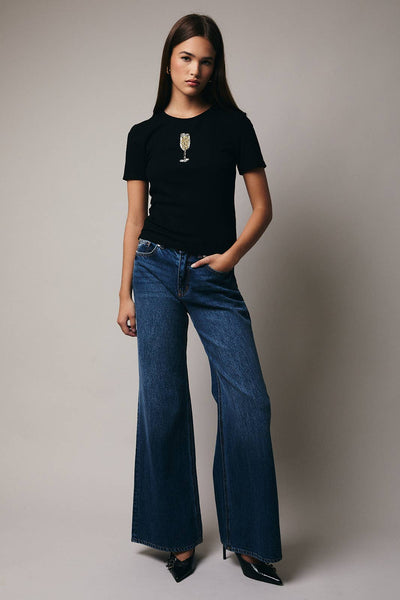 CHAMPAGNE BEADS RIB TOP