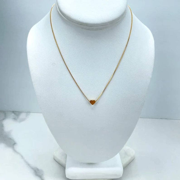 18k Gold Filled Polished Heart Necklace