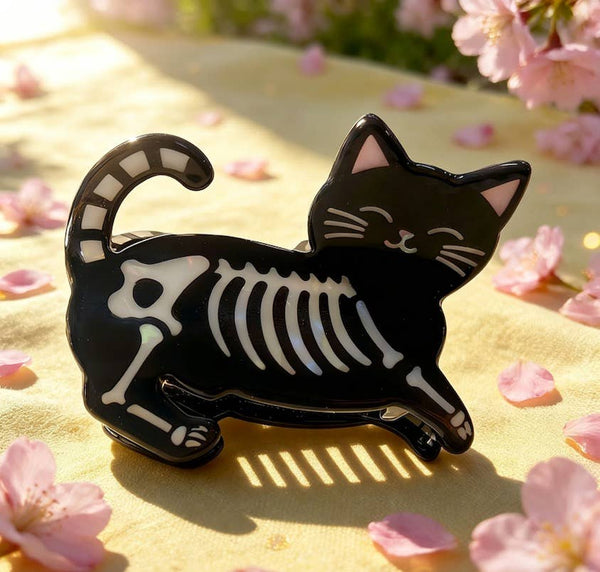 Halloween Skeleton Cat Hair Claw Clip