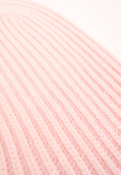 Loose Fit Ribbed Knit Balaclava in Pink: Pink