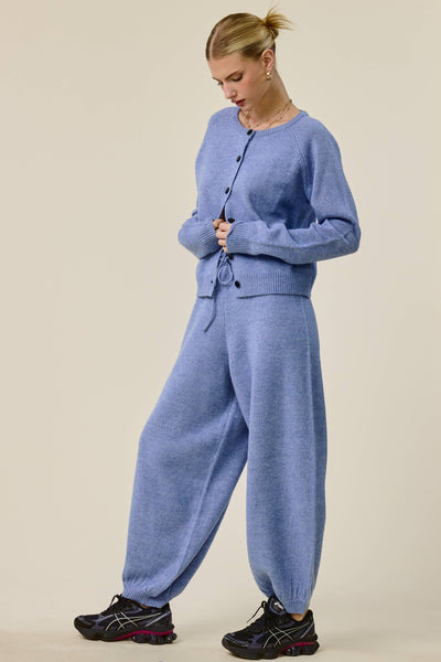 Knit Cardigan and Balloon Leg Pants Set