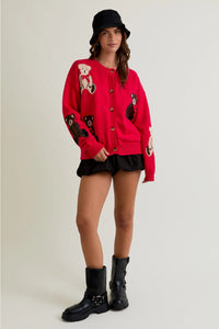 Teddy Bear Graphic Cardigan