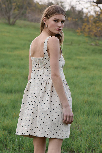 Polka Dot Button-Down Mini Dress