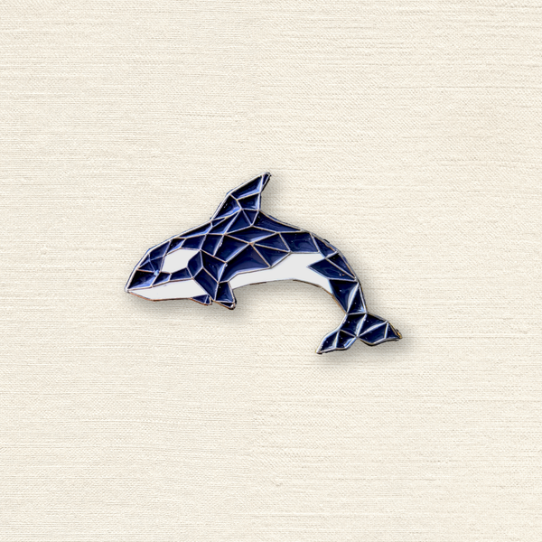 Geometric Orca Elegance Enamel Pin