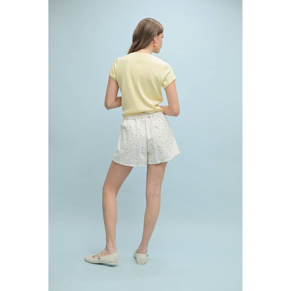 FLORAL DENIM SKORT