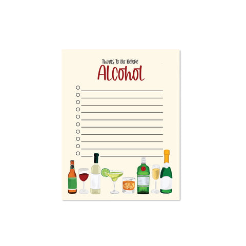 Things To Do Before Alcohol Notepad - 25 Pgs