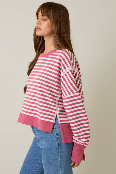 Scooped Neckline Sweatshirt