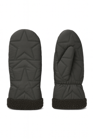 Ladies Star Pattern Mitten With Sherpa Cuff
